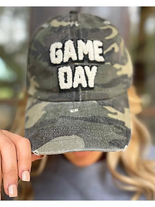 Game Day Distressed Camo Hat