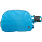 Blue Solid Fanny Pack with Striped Strap