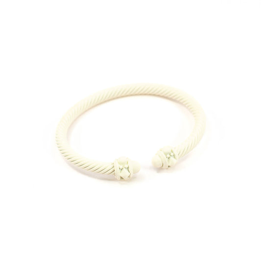 Ivory Matte Cable Cuff Bracelet