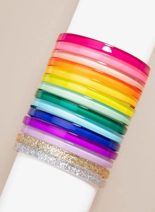 Love Stack Resin Acrylic Colorful Bracelets