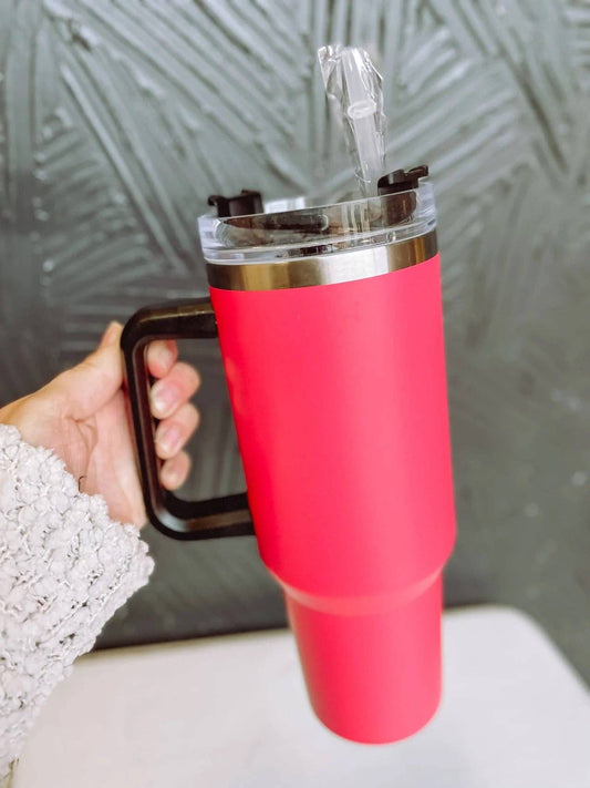 40oz. Insulated Tumbler with handle and straw