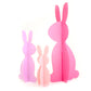 Acrylic Bunnies - Set of 3 Pink and Lavender