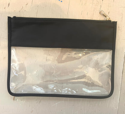 Black Nylon and Clear Zipper Pouch